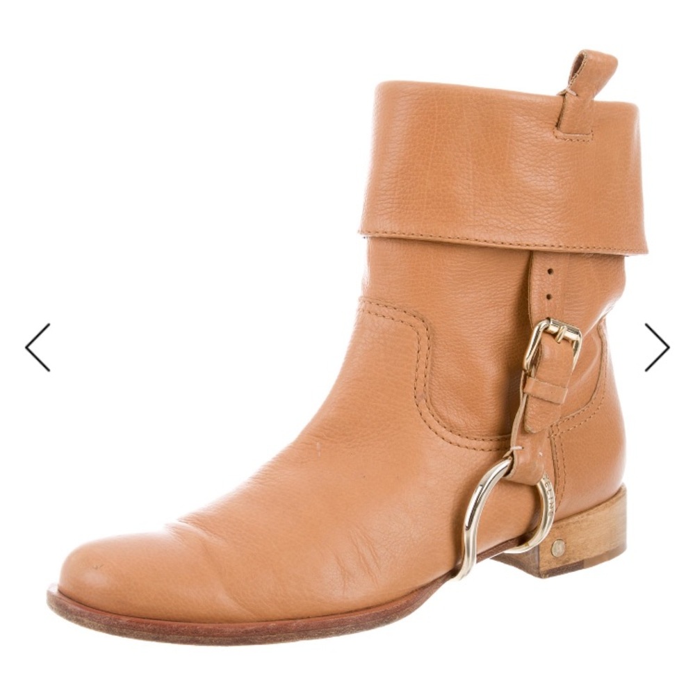 Celine brown tan leather boots